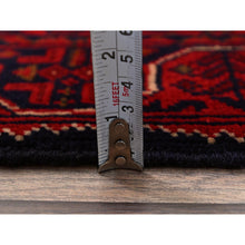 Load image into Gallery viewer, 1&#39;8&quot;x4&#39;9&quot; Angels Red, Afghan Khamyab With Geometric Pattern, Hand Knotted, Soft And Shiny Wool, Natural Dyes, Short &amp; Narrow Runner, Oriental Rug FWR4548