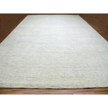 Load image into Gallery viewer, 15&#39;x20&#39; Nacre White, Modern Grass Design, Hand Knotted Extra Soft Wool, Organic Sustainable Textile, Oversized Tone On Tone Oriental Rug FWR456024
