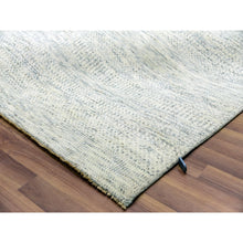 Load image into Gallery viewer, 15&#39;x20&#39; Nacre White, Modern Grass Design, Hand Knotted Extra Soft Wool, Organic Sustainable Textile, Oversized Tone On Tone Oriental Rug FWR456024