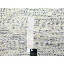 Load image into Gallery viewer, 15&#39;x20&#39; Nacre White, Modern Grass Design, Hand Knotted Extra Soft Wool, Organic Sustainable Textile, Oversized Tone On Tone Oriental Rug FWR456024
