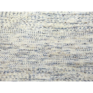 15'x20' Nacre White, Modern Grass Design, Hand Knotted Extra Soft Wool, Organic Sustainable Textile, Oversized Tone On Tone Oriental Rug FWR456024