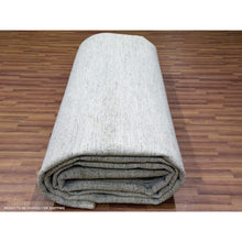 Load image into Gallery viewer, 15&#39;x20&#39; Nacre White, Modern Grass Design, Hand Knotted Extra Soft Wool, Organic Sustainable Textile, Oversized Tone On Tone Oriental Rug FWR456024