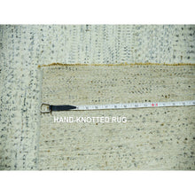 Load image into Gallery viewer, 15&#39;x20&#39; Nacre White, Modern Grass Design, Hand Knotted Extra Soft Wool, Organic Sustainable Textile, Oversized Tone On Tone Oriental Rug FWR456024