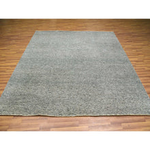 Load image into Gallery viewer, 8&#39;x8&#39; Glacier Gray, Bohemian Modern Grass Design, Tone on Tone, Hand Knotted, Pure Undyed Wool, Square Oriental Rug FWR456060