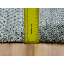 Load image into Gallery viewer, 8&#39;x8&#39; Glacier Gray, Bohemian Modern Grass Design, Tone On Tone, Hand Knotted, Pure Undyed Wool, Square Oriental Rug FWR456060