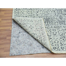 Load image into Gallery viewer, 8&#39;x8&#39; Marshmallow White, Undyed Mamluk Dynasty Design, Tone On Tone, Pure Wool, Hand Knotted Square Oriental Rug FWR456066