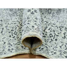 Load image into Gallery viewer, 8&#39;x8&#39; Marshmallow White, Undyed Mamluk Dynasty Design, Tone on Tone, Pure Wool, Hand Knotted Square Oriental Rug FWR456066