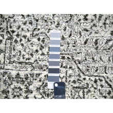 Load image into Gallery viewer, 8&#39;x8&#39; Marshmallow White, Undyed Mamluk Dynasty Design, Tone On Tone, Pure Wool, Hand Knotted Square Oriental Rug FWR456066