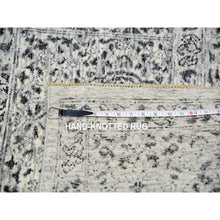 Load image into Gallery viewer, 8&#39;x8&#39; Marshmallow White, Undyed Mamluk Dynasty Design, Tone On Tone, Pure Wool, Hand Knotted Square Oriental Rug FWR456066