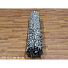 Load image into Gallery viewer, 2&#39;6&quot;x6&#39; Window Gray, Hand Knotted Small Repetitive Diamond Shaped Geometric Elements, Kohinoor Herat, Tone On Tone, Soft To The Touch Pure Wool, Short Runner Oriental Rug FWR456108