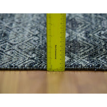 Load image into Gallery viewer, 2&#39;7&quot;x8&#39; Outer Space Gray, Soft To The Touch Shiny And Soft Wool, Hand Knotted, Kohinoor Herat With Small Geometric Repetitive Design, Runner Oriental Rug FWR456120
