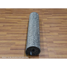 Load image into Gallery viewer, 2&#39;7&quot;x8&#39; Onyx Gray, Hand Knotted, Soft Pile Extra Soft Wool, Small Geometric Repetitive Kohinoor Herat Pattern, Runner Oriental Rug FWR456126
