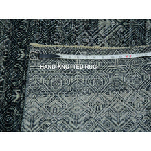 Load image into Gallery viewer, 2&#39;7&quot;x8&#39; Onyx Gray, Hand Knotted, Soft Pile Extra Soft Wool, Small Geometric Repetitive Kohinoor Herat Pattern, Runner Oriental Rug FWR456126