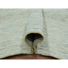 Load image into Gallery viewer, 8&#39;1&quot;x9&#39;10&quot; Jet Stream White, Tone On Tone Modern Grass Design, Hand Knotted Shiny Wool, Organic Sustainable Textile, Oriental Rug FWR456132