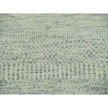 Load image into Gallery viewer, 8&#39;1&quot;x9&#39;10&quot; Jet Stream White, Tone On Tone Modern Grass Design, Hand Knotted Shiny Wool, Organic Sustainable Textile, Oriental Rug FWR456132