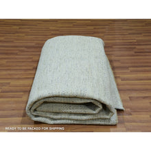 Load image into Gallery viewer, 8&#39;1&quot;x9&#39;10&quot; Jet Stream White, Tone On Tone Modern Grass Design, Hand Knotted Shiny Wool, Organic Sustainable Textile, Oriental Rug FWR456132