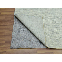 Load image into Gallery viewer, 8&#39;x8&#39; Vanilla Ice White, Organic Sustainable Textile, Tone On Tone Modern Grass Design, Hand Knotted Soft Wool, Oriental Square Rug FWR456138