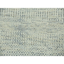 Load image into Gallery viewer, 8&#39;x8&#39; Vanilla Ice White, Organic Sustainable Textile, Tone On Tone Modern Grass Design, Hand Knotted Soft Wool, Oriental Square Rug FWR456138