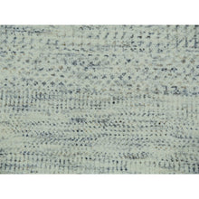 Load image into Gallery viewer, 5&#39;10&quot;x9&#39;1&quot; Origami White, Hand Knotted With Organic Sustainable Textile, Tone On Tone Pure Wool, Modern Grass Design, Oriental Rug FWR456144