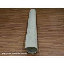 Load image into Gallery viewer, 5&#39;10&quot;x9&#39;1&quot; Origami White, Hand Knotted With Organic Sustainable Textile, Tone On Tone Pure Wool, Modern Grass Design, Oriental Rug FWR456144