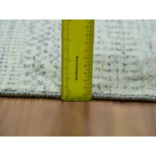 Load image into Gallery viewer, 5&#39;10&quot;x9&#39;1&quot; Origami White, Hand Knotted With Organic Sustainable Textile, Tone On Tone Pure Wool, Modern Grass Design, Oriental Rug FWR456144