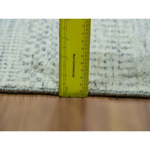5'10"x9'1" Origami White, Hand Knotted With Organic Sustainable Textile, Tone On Tone Pure Wool, Modern Grass Design, Oriental Rug FWR456144