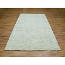 Load image into Gallery viewer, 6&#39;x9&#39; Polar Bear White, Hand Knotted Tone On Tone Modern Grass Design, Organic Sustainable Textile, Natural Wool, Oriental Rug FWR456150