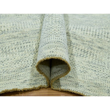 Load image into Gallery viewer, 6&#39;x9&#39; Polar Bear White, Hand Knotted Tone On Tone Modern Grass Design, Organic Sustainable Textile, Natural Wool, Oriental Rug FWR456150