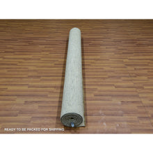 Load image into Gallery viewer, 6&#39;x9&#39; Polar Bear White, Hand Knotted Tone On Tone Modern Grass Design, Organic Sustainable Textile, Natural Wool, Oriental Rug FWR456150
