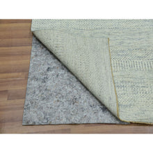 Load image into Gallery viewer, 5&#39;4&quot;x7&#39;1&quot; Egret White, Tone On Tone, Soft And Pure Wool, Hand Knotted Modern Grass Design, Organic Sustainable Textile, Oriental Rug FWR456156