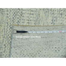 Load image into Gallery viewer, 2&#39;7&quot;x10&#39;1&quot; Incredible White, Hand Knotted Organic Sustainable Textile And Modern Grass Design, Soft Shiny Wool, Tone On Tone, Runner Oriental Rug FWR456162