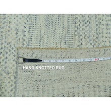 Load image into Gallery viewer, 2&#39;7&quot;x26&#39;1&quot; Alabaster White, All Wool With Modern Grass Design, Tone On Tone, Hand Knotted Organic Sustainable Textile, XL Runner Oriental Rug FWR456174