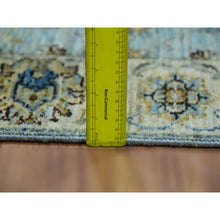 Load image into Gallery viewer, 2&#39;6&quot;x12&#39; Periwinkle Blue, Agra Vegetable Dyes, Shah Abbas Design With Floral Lattice, Hand Knotted  Densely Woven, Vibrant Wool, Runner Oriental Rug FWR456210