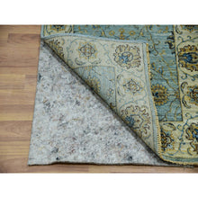 Load image into Gallery viewer, 2&#39;6&quot;x25&#39;8&quot; Cerulean Blue, Hand Knotted Natural Dyes, Pure Wool, Denser Weave, Shah Abbas Xl Runner With Floral Design, Agra Oriental Rug FWR456222