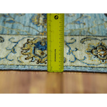 Load image into Gallery viewer, 2&#39;6&quot;x25&#39;8&quot; Cerulean Blue, Hand Knotted Natural Dyes, Pure Wool, Denser Weave, Shah Abbas Xl Runner With Floral Design, Agra Oriental Rug FWR456222
