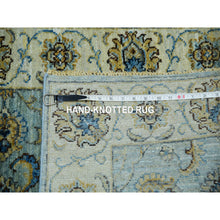 Load image into Gallery viewer, 2&#39;6&quot;x25&#39;8&quot; Cerulean Blue, Hand Knotted Natural Dyes, Pure Wool, Denser Weave, Shah Abbas Xl Runner With Floral Design, Agra Oriental Rug FWR456222