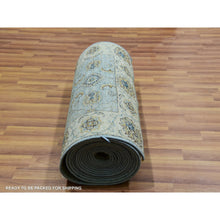 Load image into Gallery viewer, 2&#39;9&quot;x24&#39;3&quot; Sapphire Blue, Hand Knotted All Wool, Vegetable Dyes And Densely Woven, Agra With Shah Abbas Floral Pattern, Xl Runner Oriental Rug FWR456228