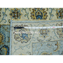 Load image into Gallery viewer, 2&#39;9&quot;x24&#39;3&quot; Sapphire Blue, Hand Knotted All Wool, Vegetable Dyes and Densely Woven, Agra With Shah Abbas Floral Pattern, XL Runner Oriental Rug FWR456228