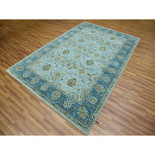 Load image into Gallery viewer, 6&#39;1&quot;x9&#39;3&quot; Pale Blue, Agra, Hand Knotted With All Over Shah Abbas Floral Motifs, Vegetable Dyes, Densely Woven Natural Wool, Oriental Rug FWR456270