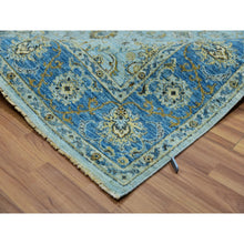 Load image into Gallery viewer, 6&#39;1&quot;x9&#39;3&quot; Pale Blue, Agra, Hand Knotted With All Over Shah Abbas Floral Motifs, Vegetable Dyes, Densely Woven Natural Wool, Oriental Rug FWR456270