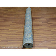 Load image into Gallery viewer, 6&#39;1&quot;x9&#39;3&quot; Pale Blue, Agra, Hand Knotted With All Over Shah Abbas Floral Motifs, Vegetable Dyes, Densely Woven Natural Wool, Oriental Rug FWR456270