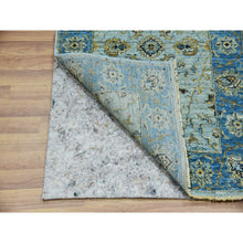 Load image into Gallery viewer, 2&#39;9&quot;x16&#39;1&quot; Cruise With True Blue Border, 100% Wool, Hand Knotted, Natural Dyes Denser Weave, Agra, Shah Abbas XL Runner With Floral Pattern, Oriental Rug FWR456306