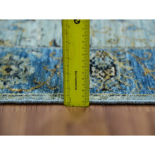 Load image into Gallery viewer, 2&#39;9&quot;x16&#39;1&quot; Cruise With True Blue Border, 100% Wool, Hand Knotted, Natural Dyes Denser Weave, Agra, Shah Abbas XL Runner With Floral Pattern, Oriental Rug FWR456306