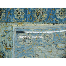 Load image into Gallery viewer, 2&#39;9&quot;x16&#39;1&quot; Cruise With True Blue Border, 100% Wool, Hand Knotted, Natural Dyes Denser Weave, Agra, Shah Abbas XL Runner With Floral Pattern, Oriental Rug FWR456306