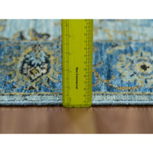 Load image into Gallery viewer, 2&#39;8&quot;x29&#39;10&quot; Celeste Blue, High Quality Wool, Natural Dyes, Shah Abbas Floral Vein Design, Hand Knotted, XL Runner Oriental Agra Rug FWR456324
