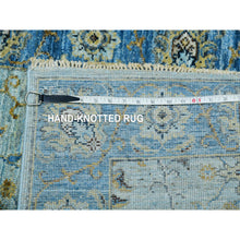 Load image into Gallery viewer, 2&#39;8&quot;x29&#39;10&quot; Celeste Blue, High Quality Wool, Natural Dyes, Shah Abbas Floral Vein Design, Hand Knotted, XL Runner Oriental Agra Rug FWR456324
