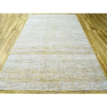 Load image into Gallery viewer, 10&#39;1&quot;x14&#39;1&quot; Beige With Gold, Pure Wool, Distressed And Oxidized Grass Design, Hand Knotted, Oriental Rug FWR456384