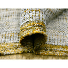 Load image into Gallery viewer, 10&#39;1&quot;x14&#39;1&quot; Beige With Gold, Pure Wool, Distressed And Oxidized Grass Design, Hand Knotted, Oriental Rug FWR456384