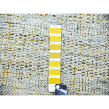 Load image into Gallery viewer, 10&#39;1&quot;x14&#39;1&quot; Beige With Gold, Pure Wool, Distressed And Oxidized Grass Design, Hand Knotted, Oriental Rug FWR456384