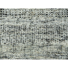 Load image into Gallery viewer, 12&#39;2&quot;x15&#39; Stone Gray With Charcoal Black, Hand Knotted, Oxidized And Distressed Grass Design, Oversized, Oriental Rug FWR456402